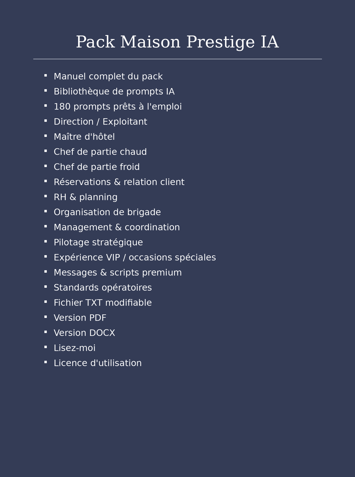 Pack Maison Prestige IA