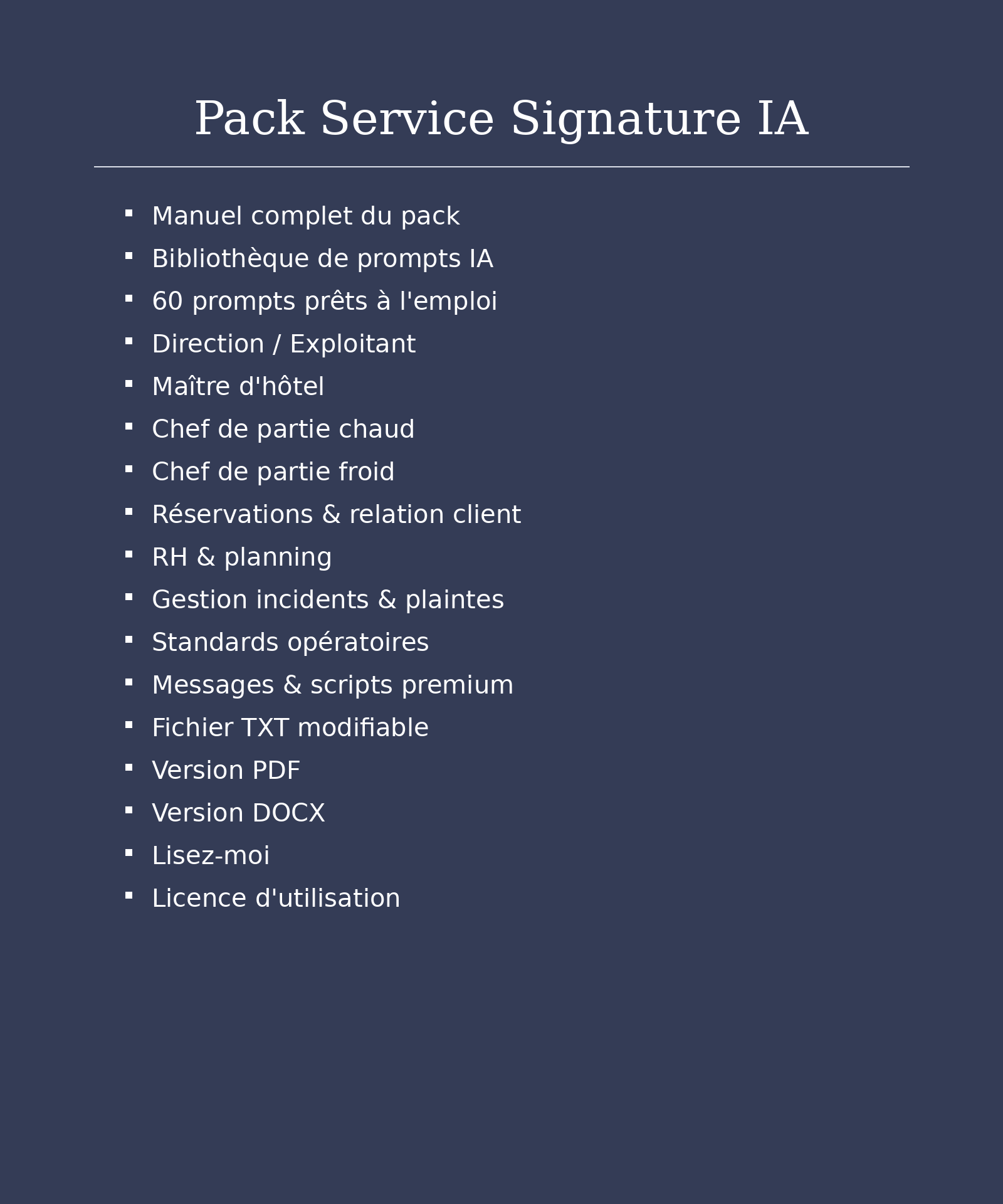 Pack Service Signature IA